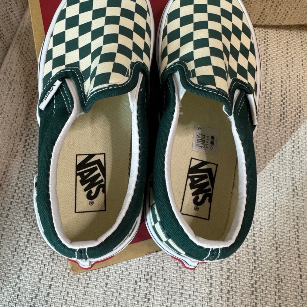 Vans 13.5 Kids Slip-Ons Checkered Green - Picture 4 of 4